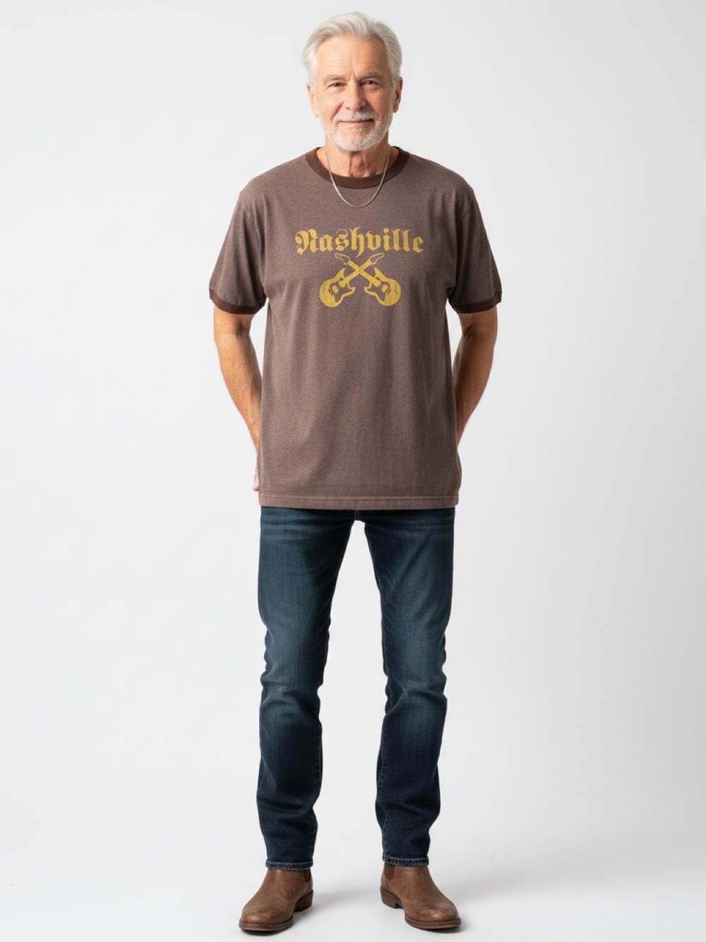 Nashville Graphic Tee in Brown and Yellow
